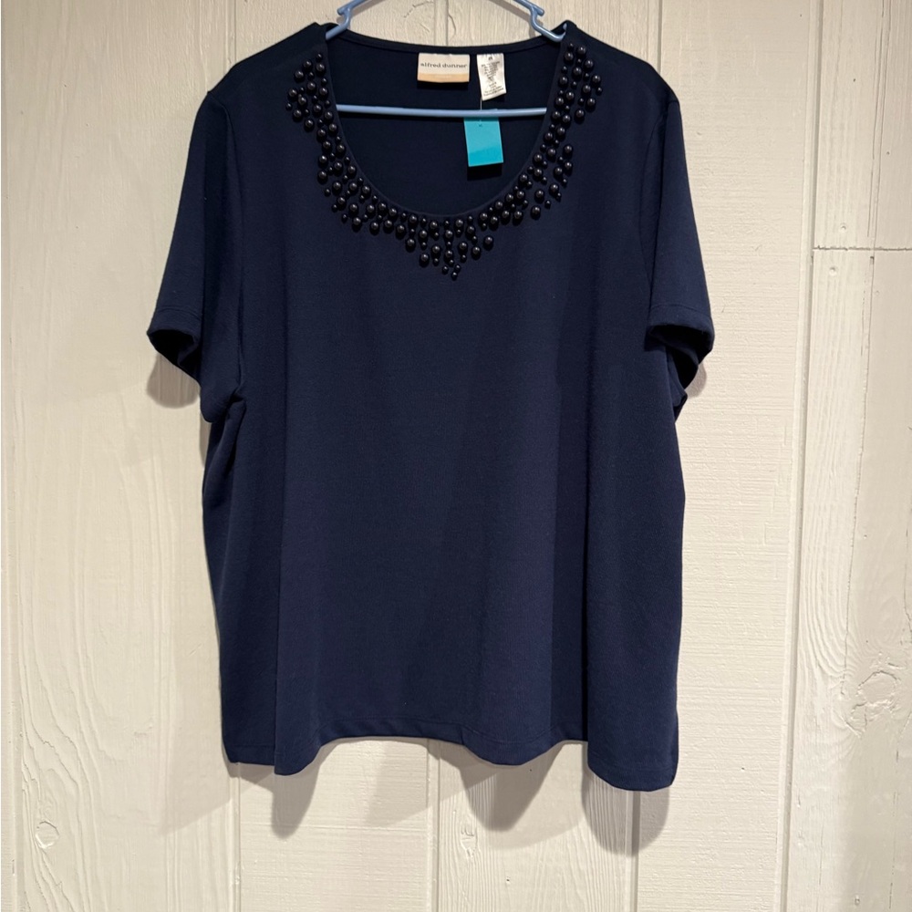 Alfred Dunner Navy Women's Top